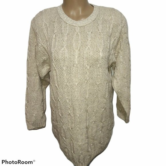 Talbots USA Oversized Sweater Linen Blend Beige - Picture 1 of 7